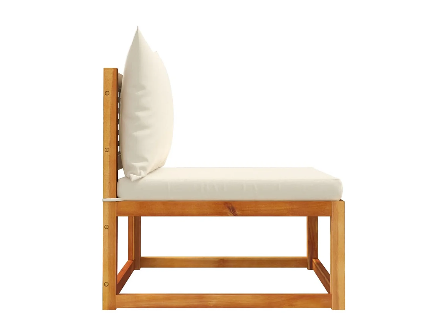 Canapé de jardin sans accoudoirs coussins bois massif d'acacia