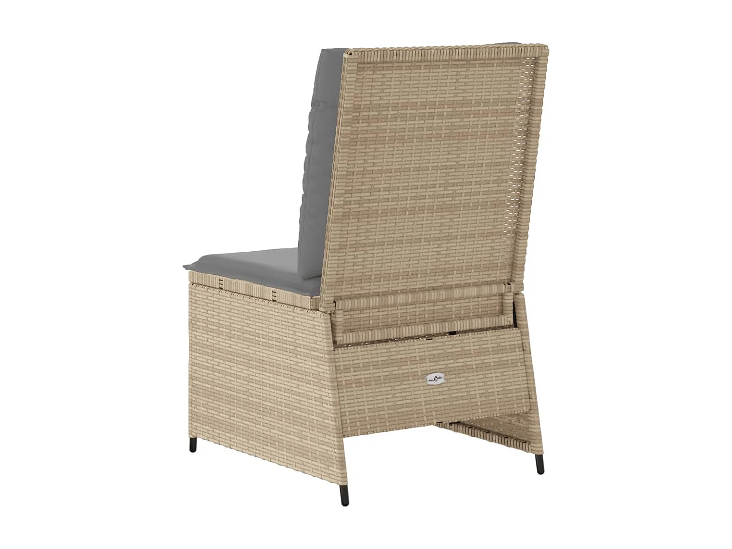 Divano da giardino reclinabile con cuscini in resina intrecciata beige