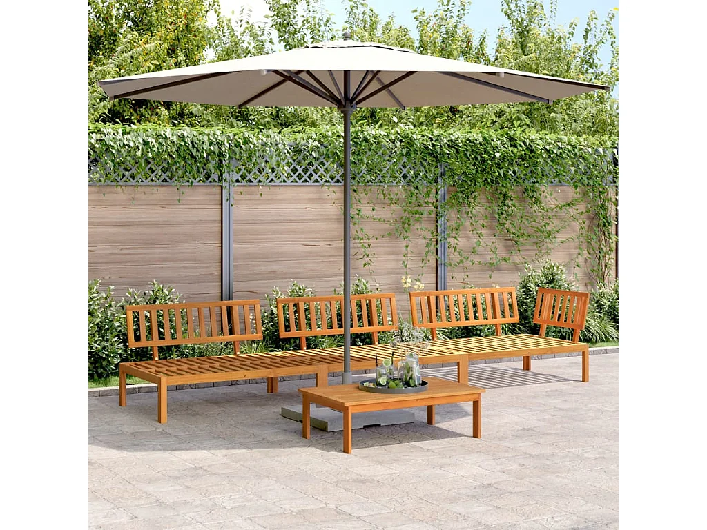 Tuinpalletlounge 4 stuks massief acaciahout