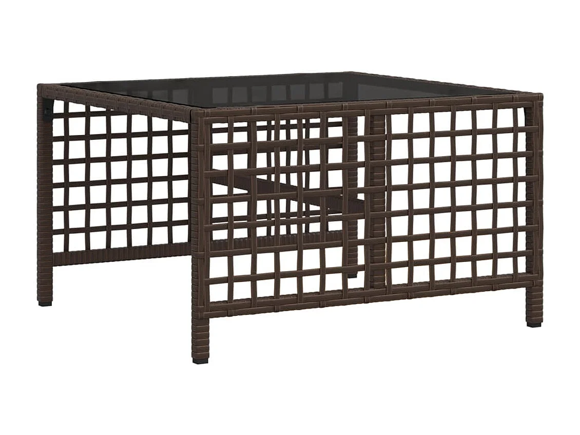 Mobili da giardino angolari e cuscini 3 pezzi in resina intrecciata marrone