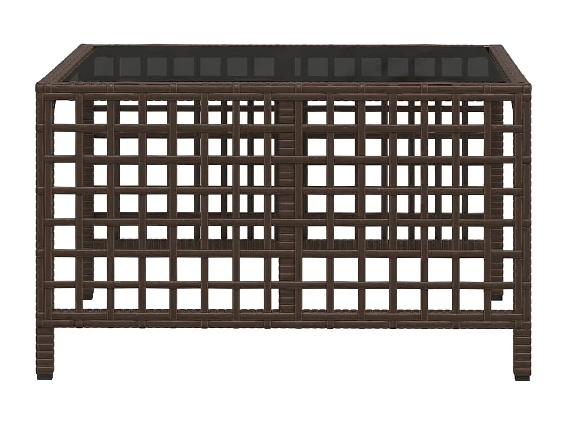 Mobili da giardino angolari e cuscini 3 pezzi in resina intrecciata marrone