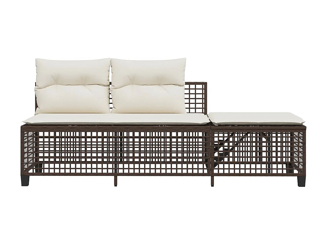 Mobili da giardino angolari e cuscini 3 pezzi in resina intrecciata marrone