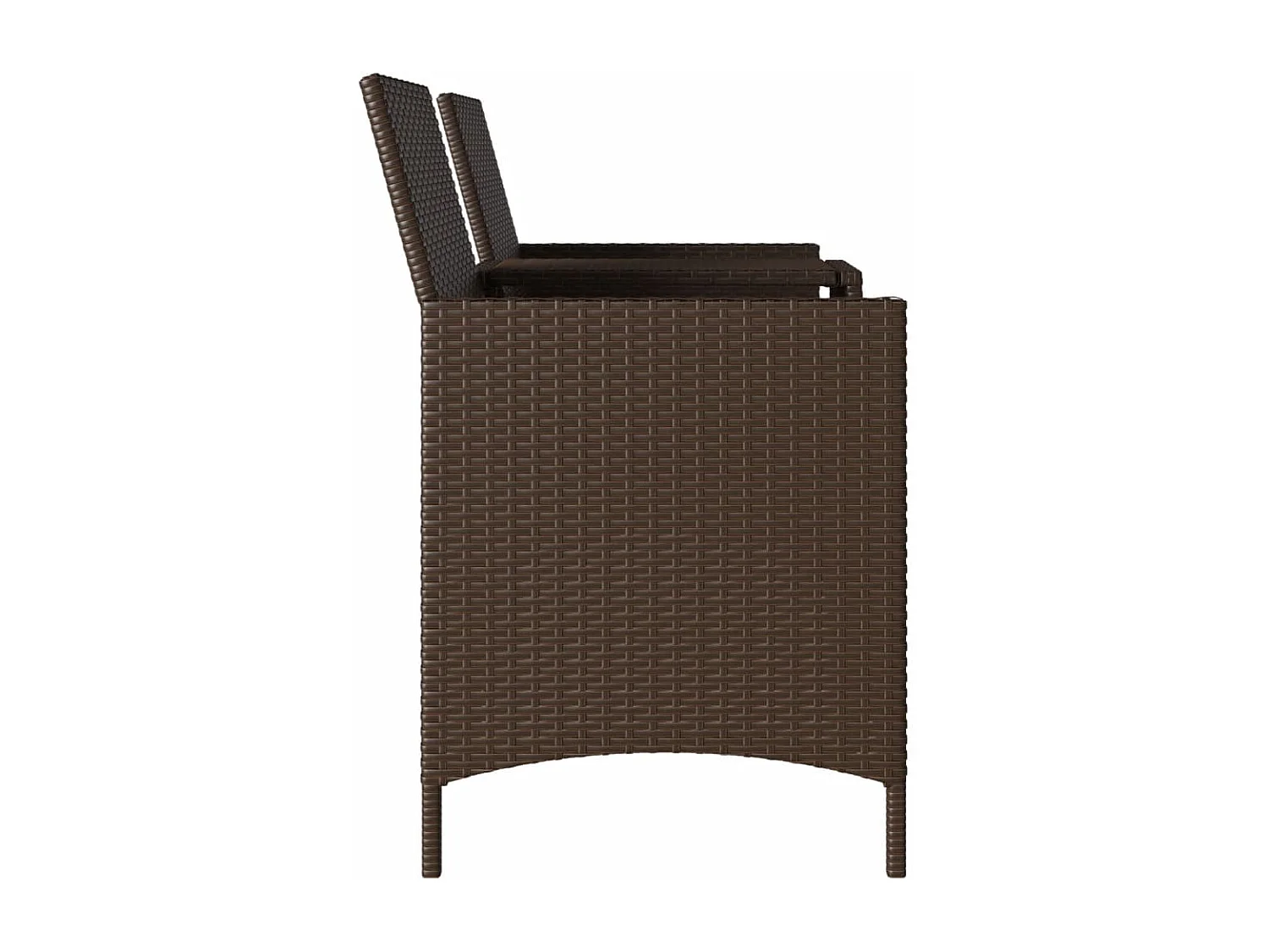 2-Sitzer-Gartensofa mit Tisch und geflochtenen Harzkissen