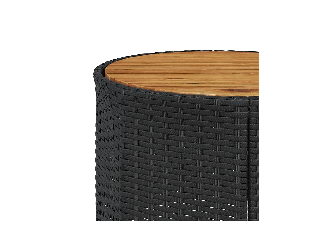 Canapé de jardin avec table coussins rond noir résine tressée