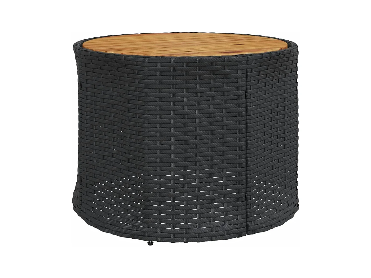 Canapé de jardin avec table coussins rond noir résine tressée