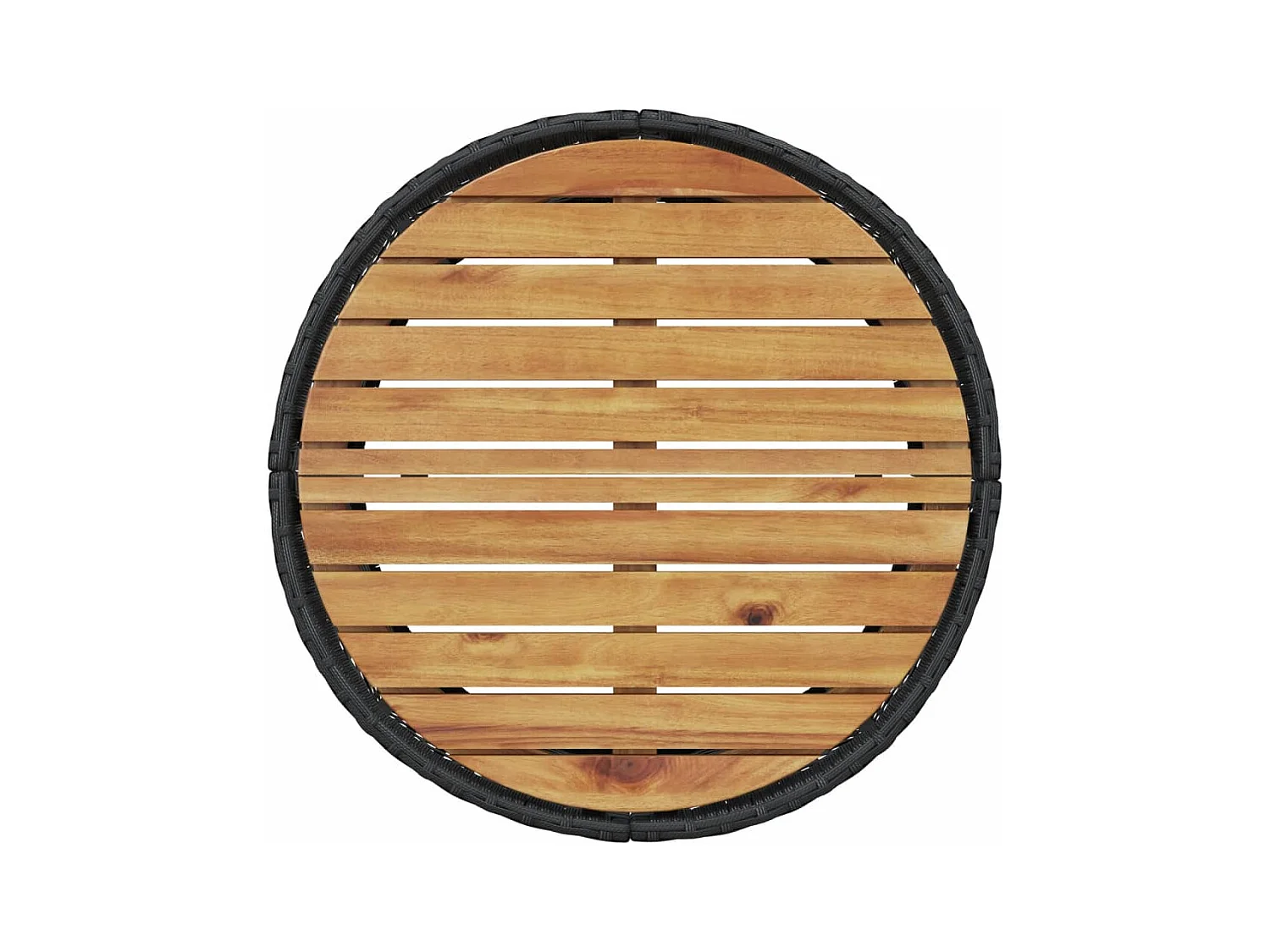 Canapé de jardin avec table coussins rond noir résine tressée