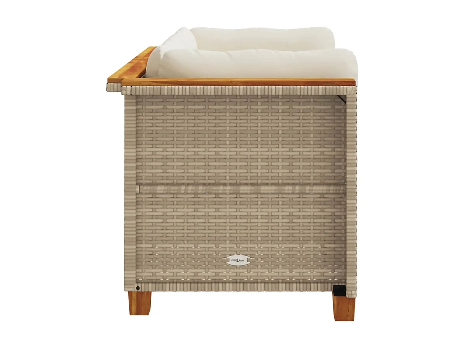 Canapés d'angle de jardin et coussins 2pcs beige résine tressée