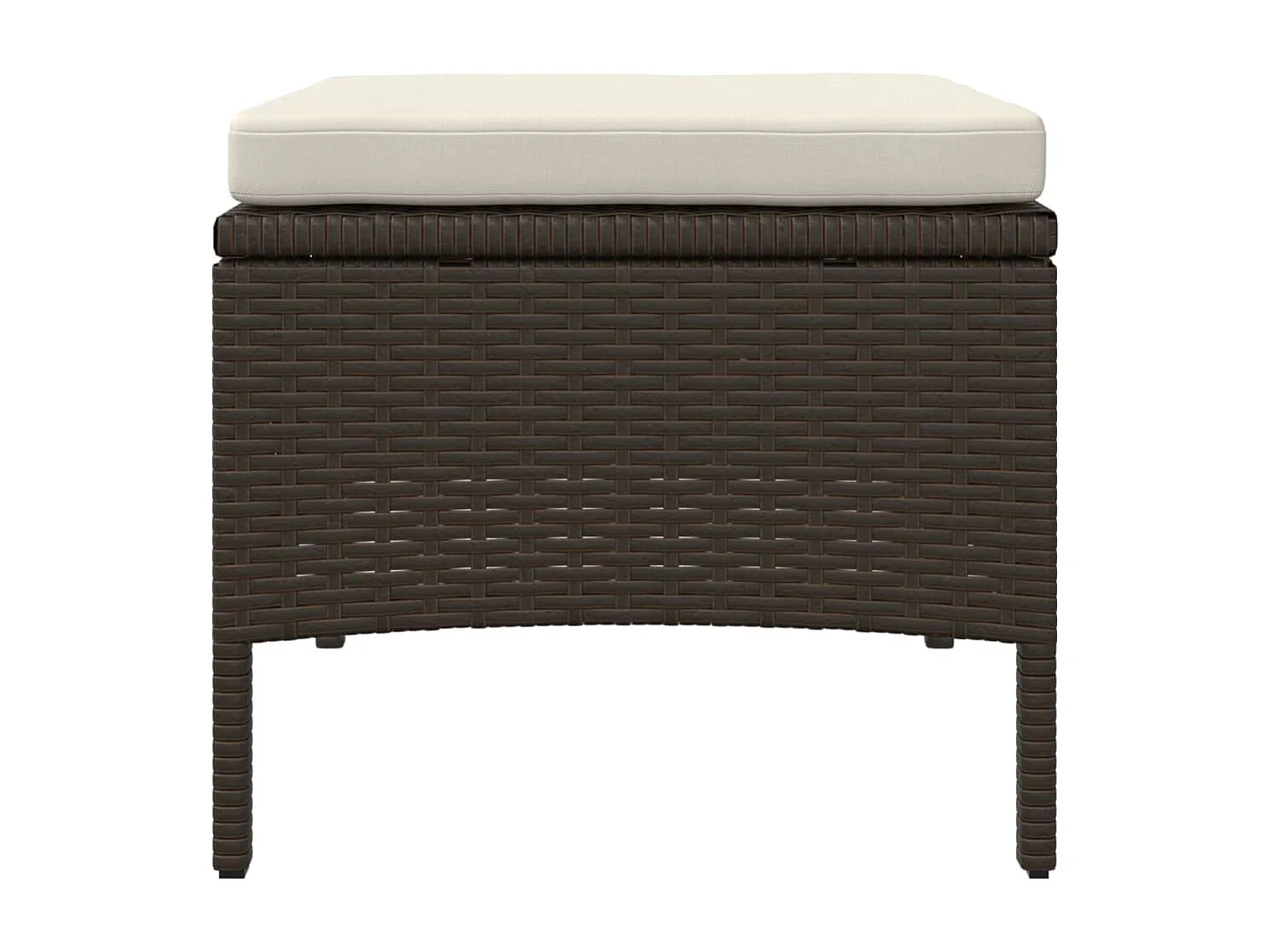 2-Sitzer-Gartensofa mit braunem Rattantisch und Hockern