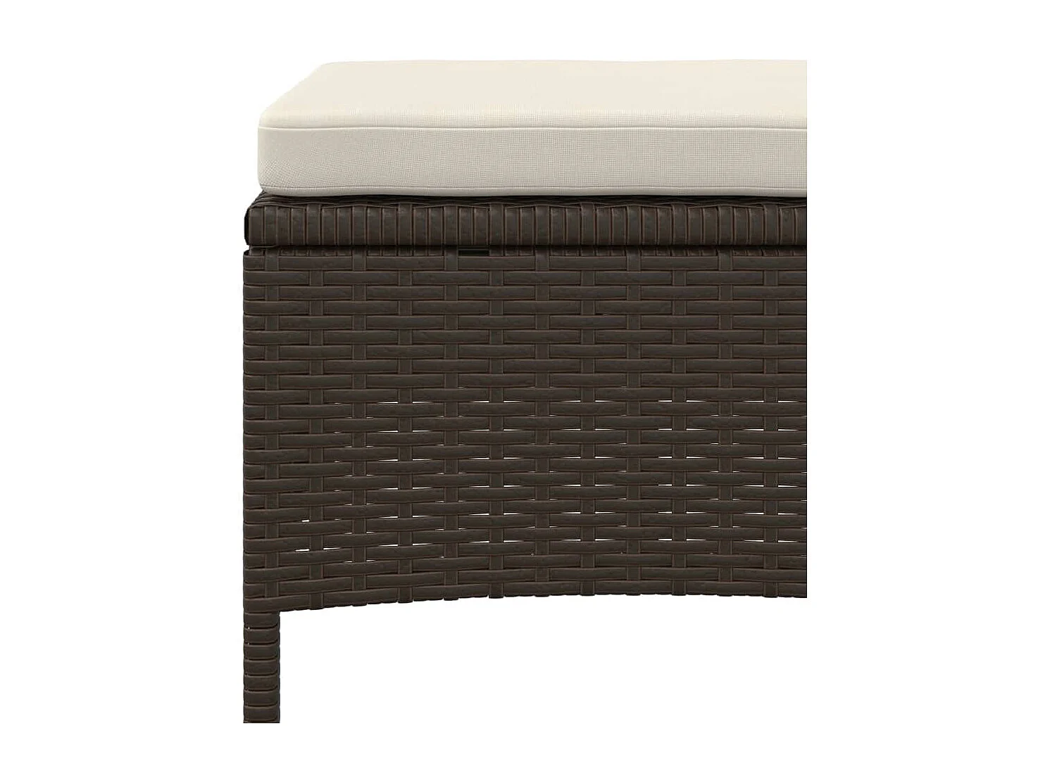 2-Sitzer-Gartensofa mit braunem Rattantisch und Hockern