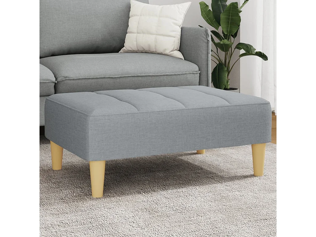 Repousa-pés cinza claro 77x55x31 cm tecido