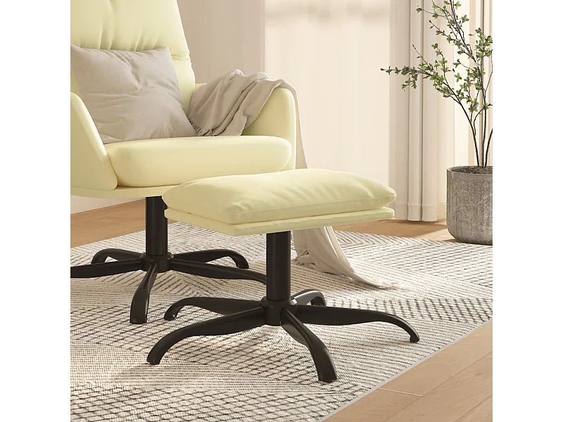 Fußhocker Creme 60x60x36 cm Kunstleder