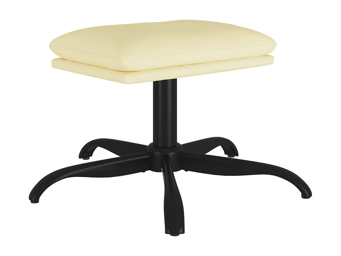 Poggiapiedi Crema 60x60x36 cm Ecopelle