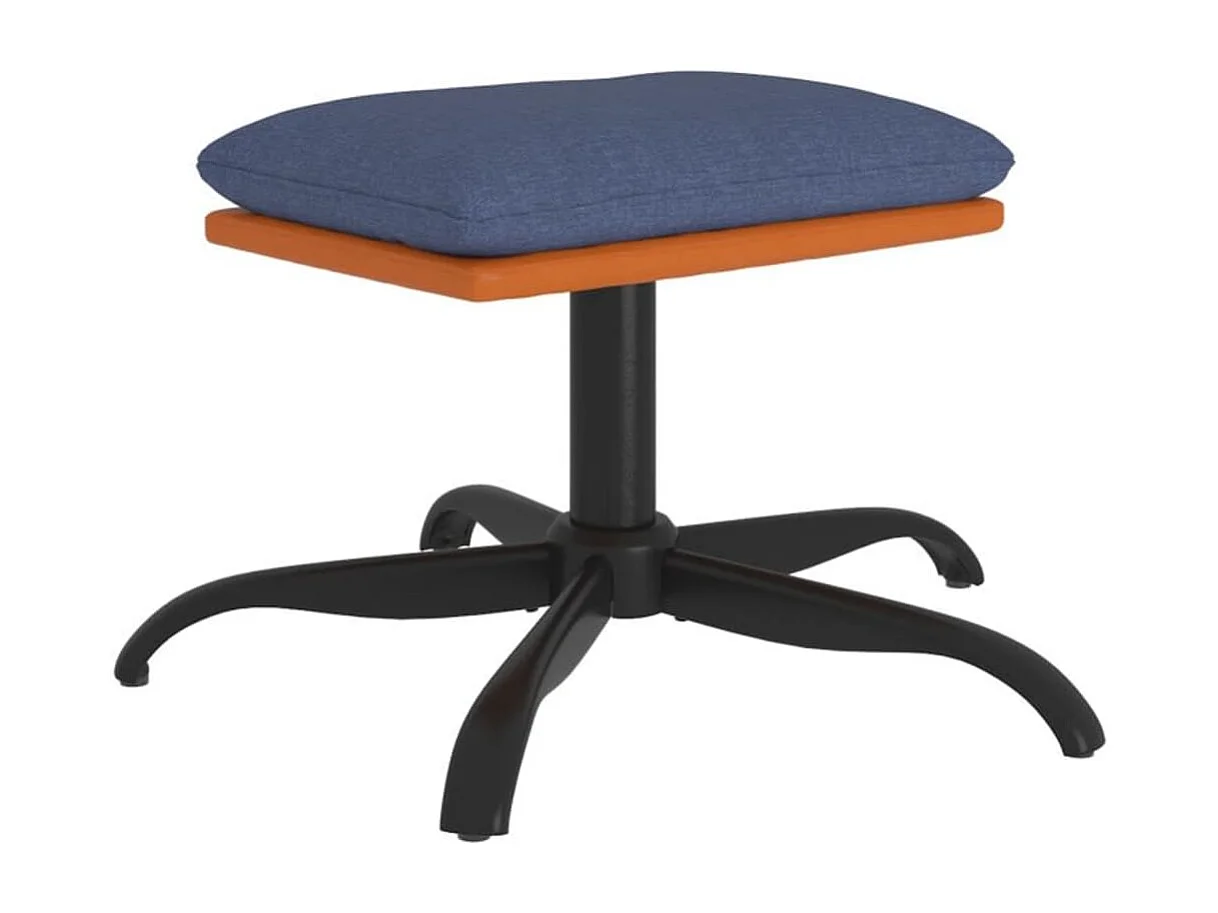 Repose-pied Bleu 60x60x36 cm Tissu et similicuir