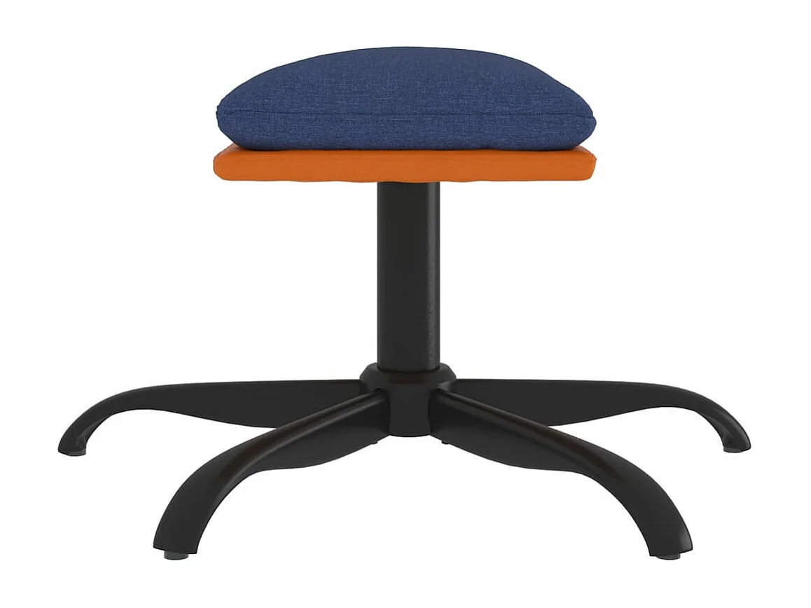 Repose-pied Bleu 60x60x36 cm Tissu et similicuir