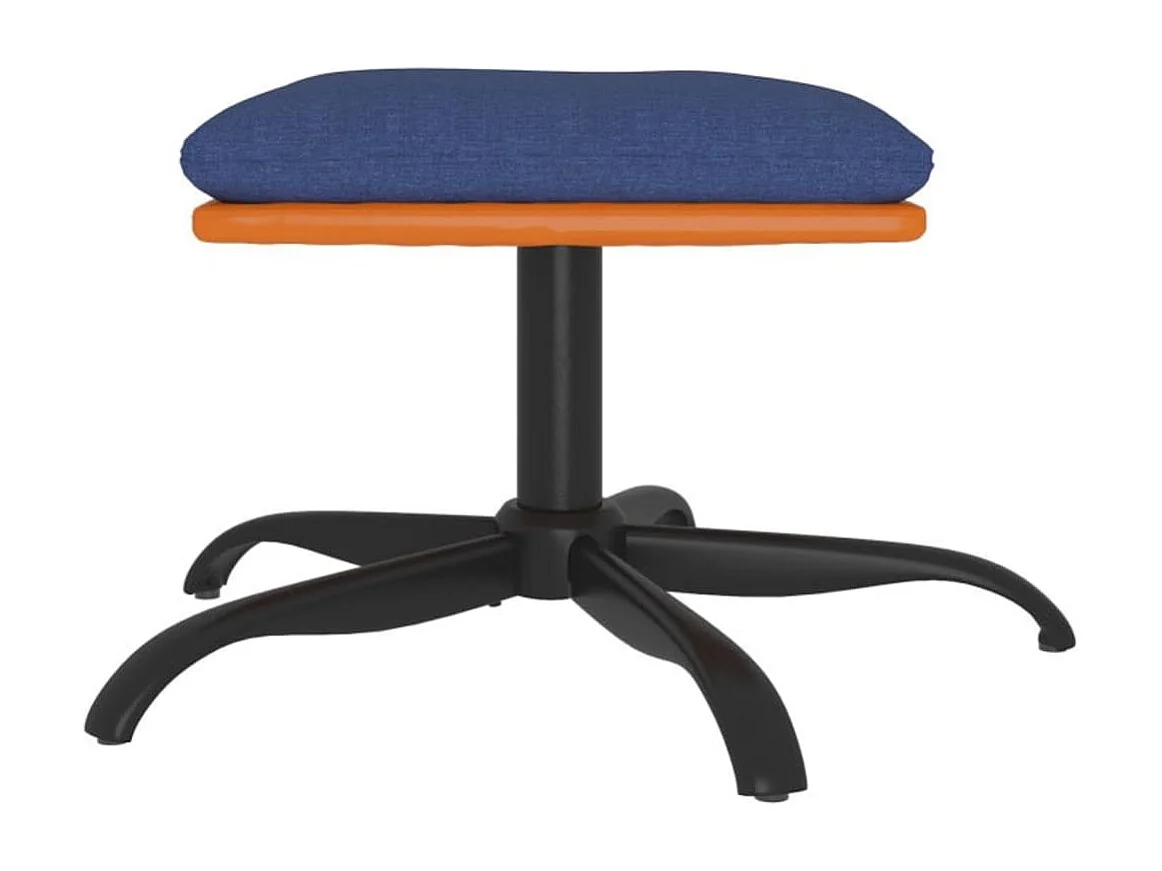 Repose-pied Bleu 60x60x36 cm Tissu et similicuir