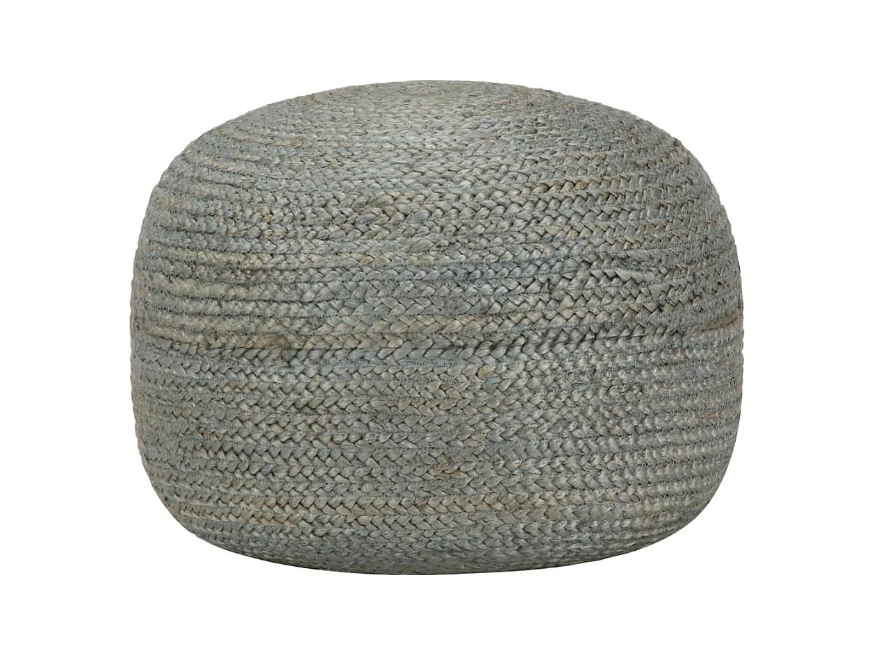 Pouf fait à la main Vert olive 45 x 30 cm Jute