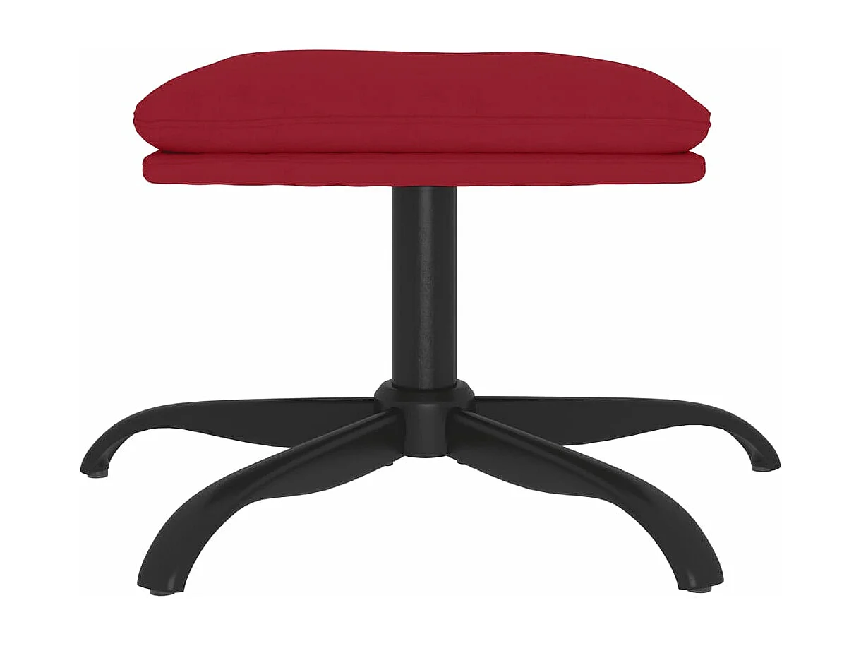 Poggiapiedi rosso bordeaux 60x60x36 cm Velluto
