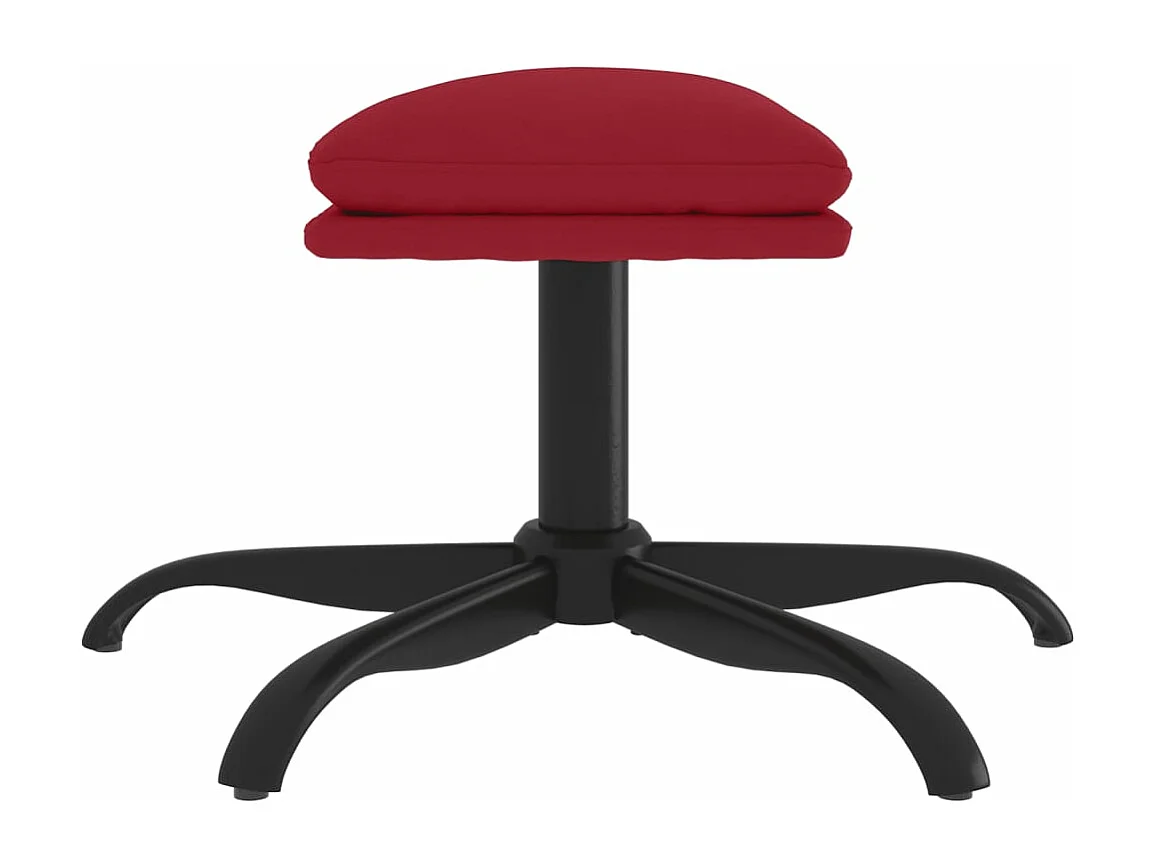 Poggiapiedi rosso bordeaux 60x60x36 cm Velluto