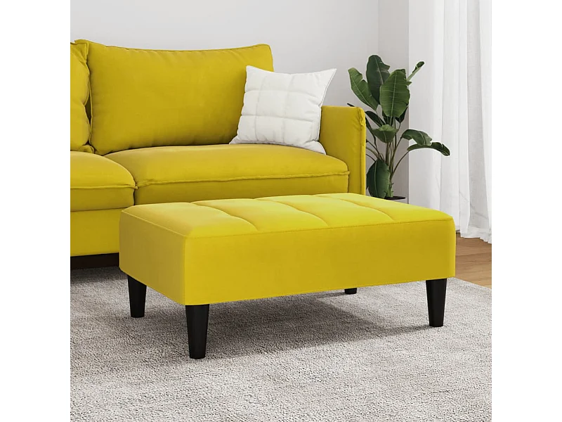 Repose-pied jaune 77x55x31 cm velours