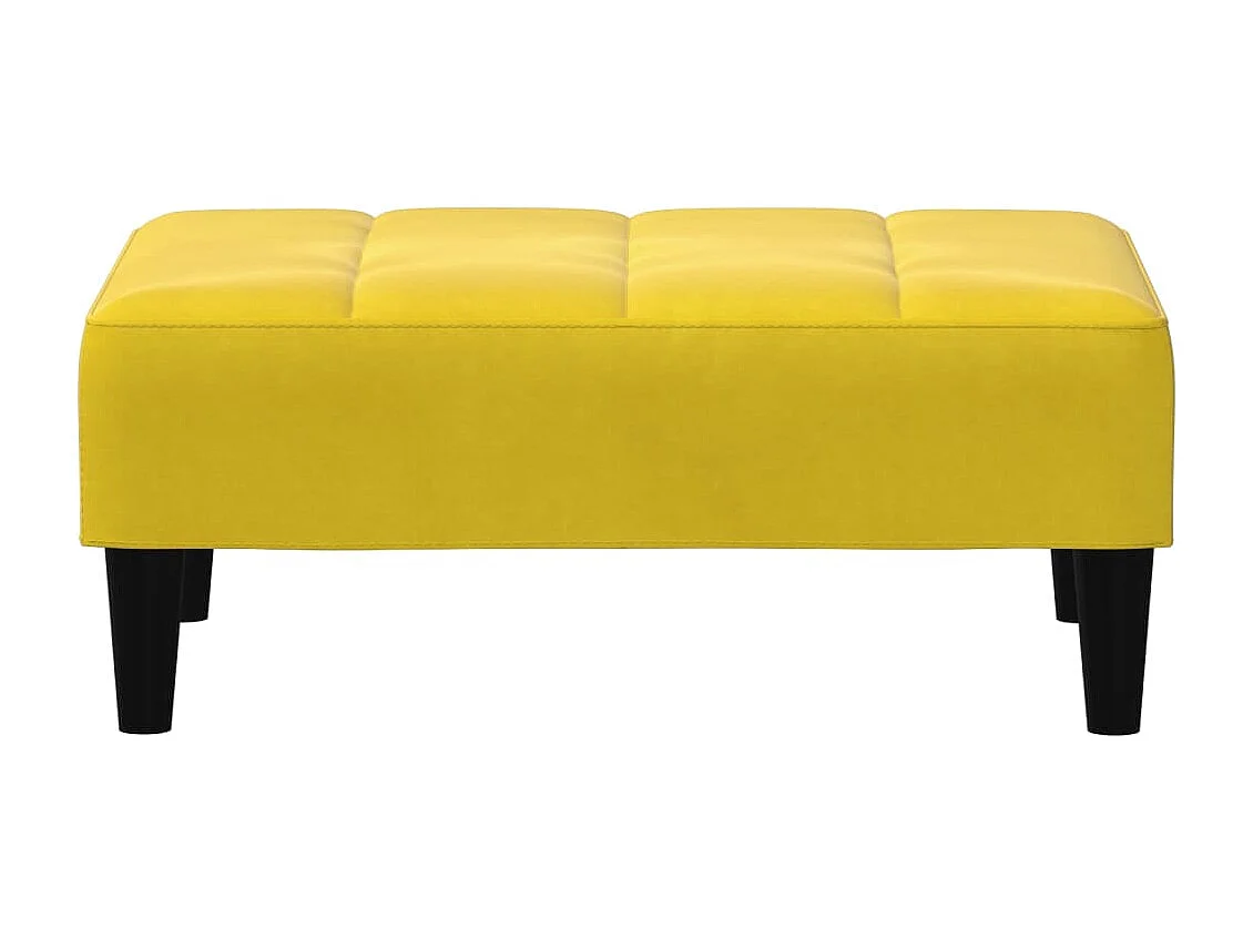 Repose-pied jaune 77x55x31 cm velours