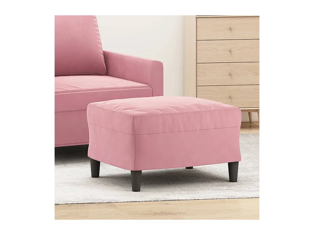 Repose-pied Rose 60x50x41 cm Velours