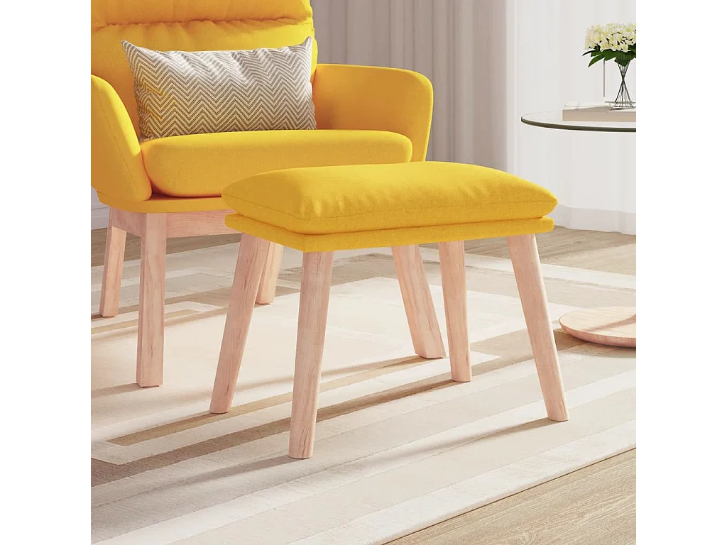 Repousa-pés amarelo mostarda 45x29,5x35 cm Tecido