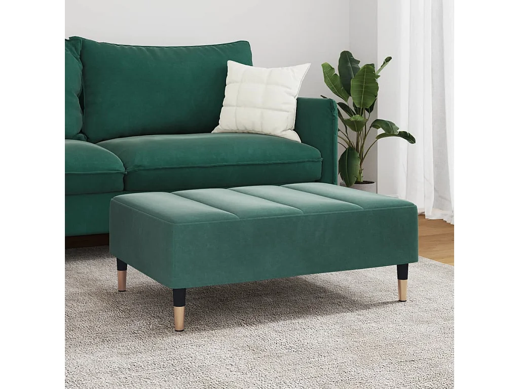 Repose-pied vert foncé 77x55x31 cm velours