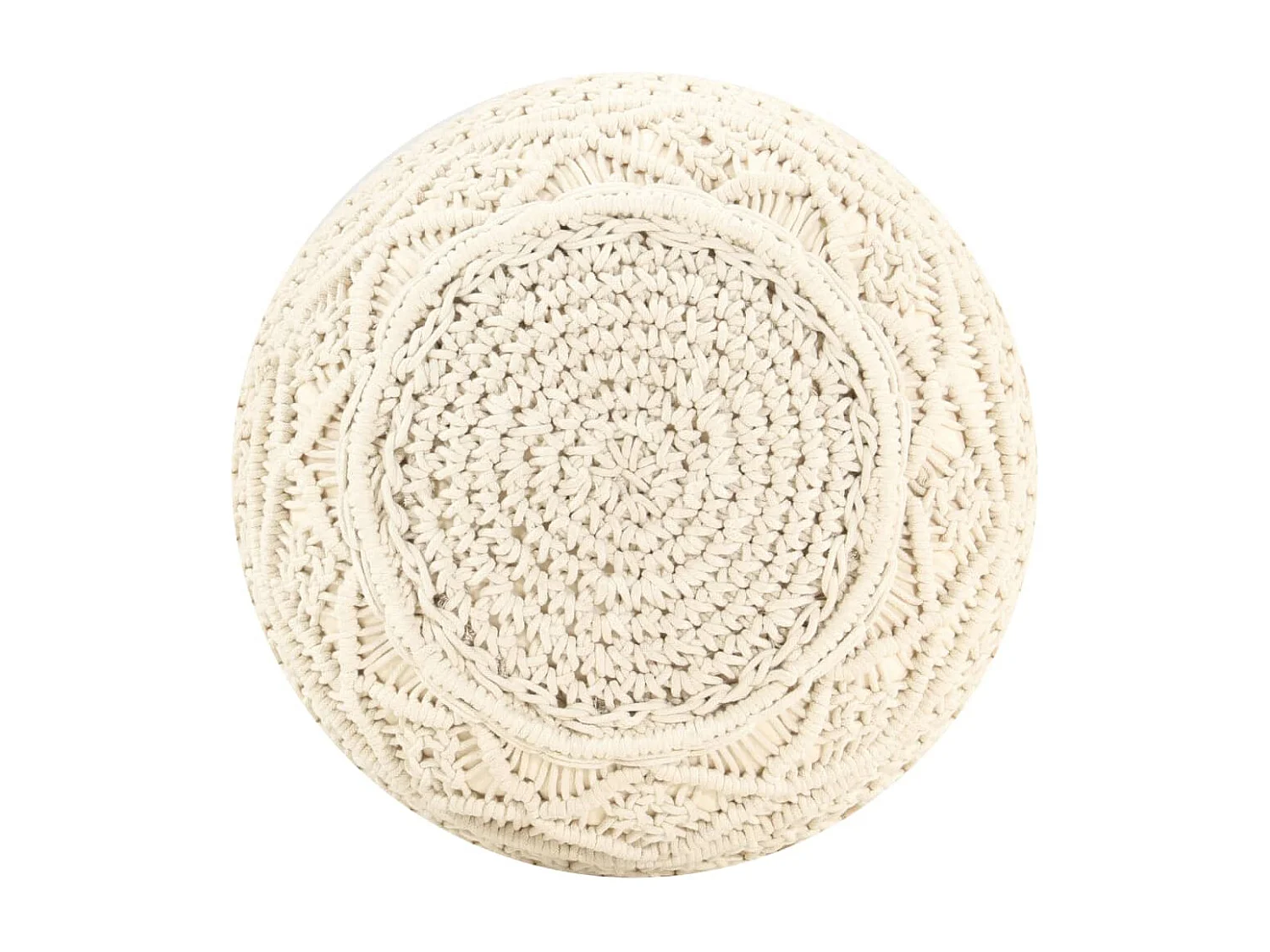 Pouf fait à la main en macramé 45x30 cm Coton