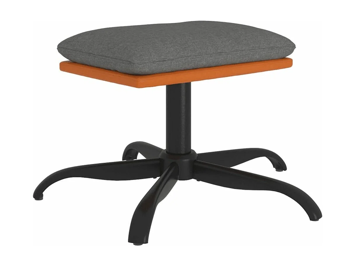 Poggiapiedi Grigio chiaro 60x60x36 cm Tessuto e similpelle