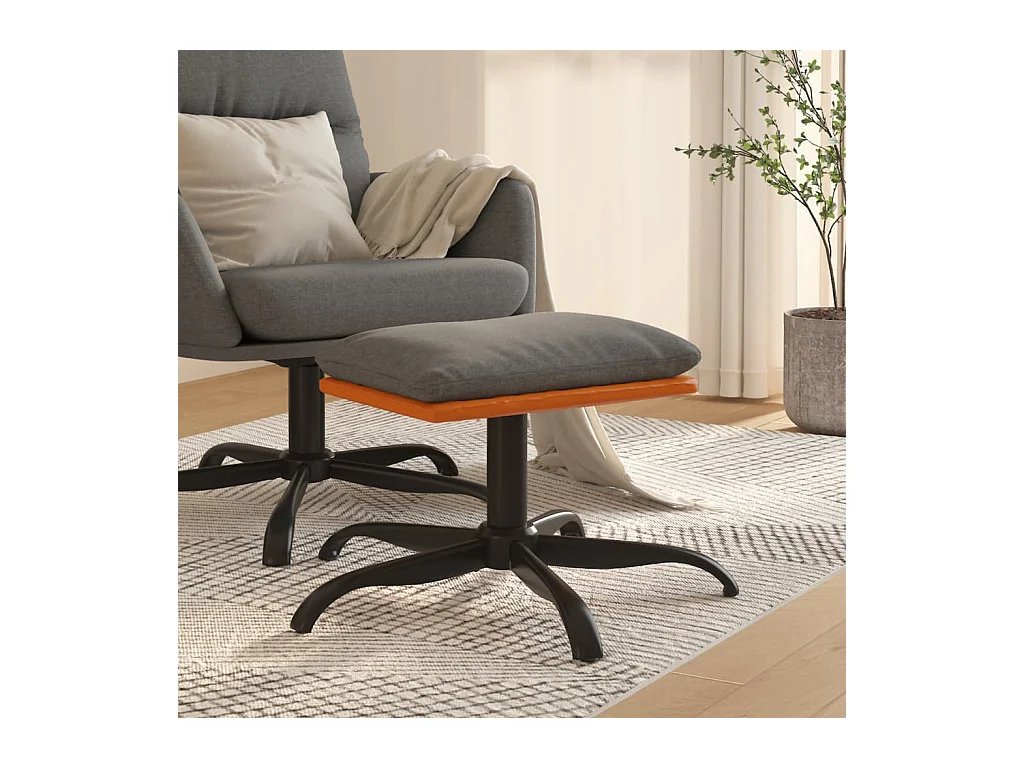 Fußhocker Hellgrau 60x60x36 cm Stoff und Kunstleder
