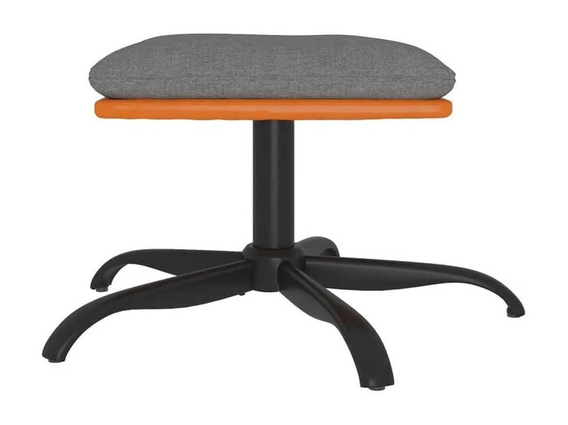 Repose-pied Gris clair 60x60x36 cm Tissu et similicuir