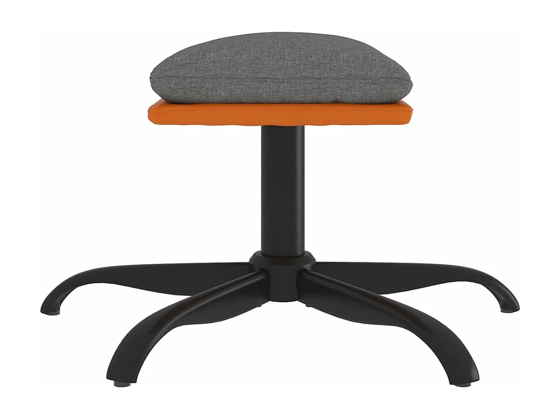 Repose-pied Gris clair 60x60x36 cm Tissu et similicuir