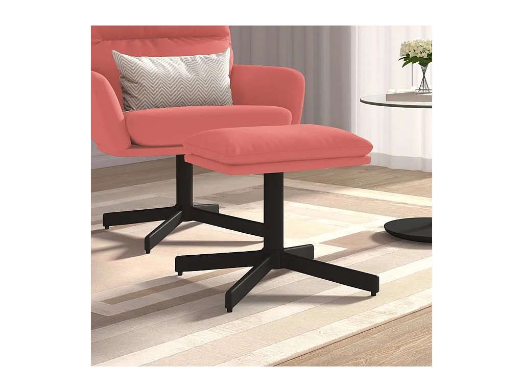 Repose-pied Rose 60x60x36 cm Velours