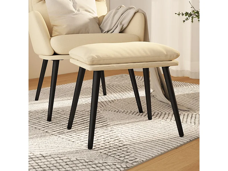 Voetenbank Crème 45x29,5x35 cm Stof
