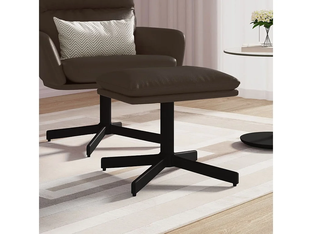 Repousa-pés castanho 60x60x36 cm Pele sintética