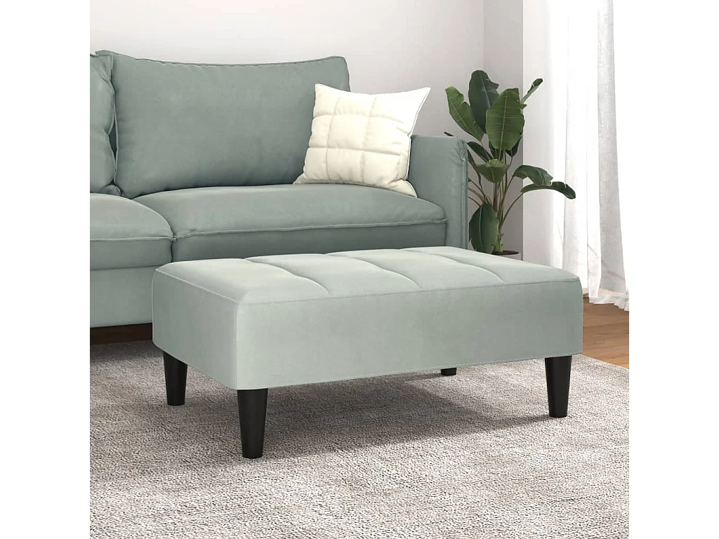 Repose-pied gris clair 77x55x31 cm velours