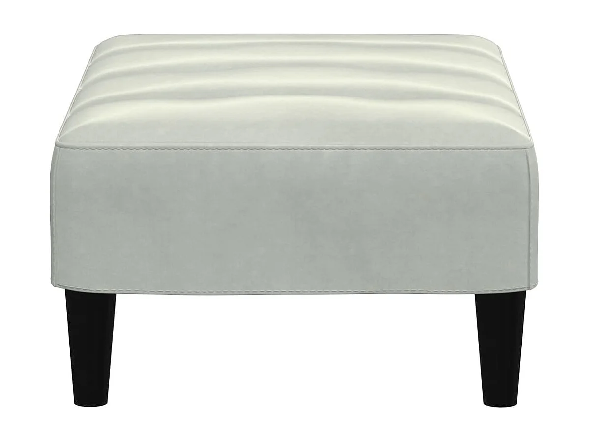 Repose-pied gris clair 77x55x31 cm velours