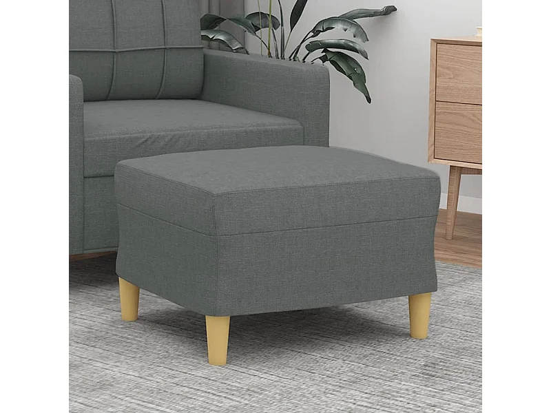 Repose-pied Gris foncé 60x50x41 cm Tissu