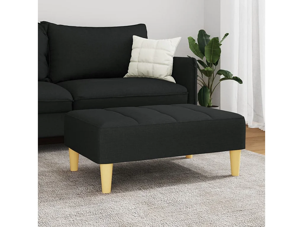 Poggiapiedi nero tessuto 77x55x31 cm