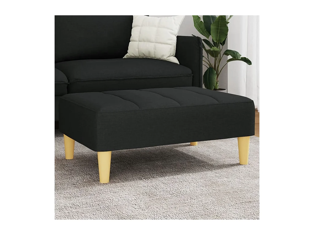 Poggiapiedi nero tessuto 77x55x31 cm