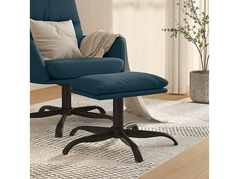 Repose-pied Bleu 60x60x36 cm Velours