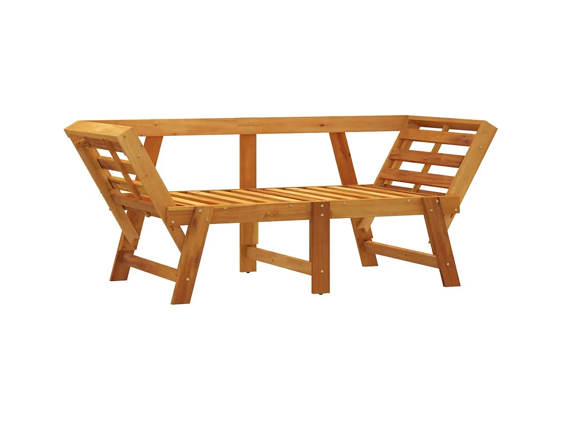 Panca da giardino con cuscini 2 in 1 in legno massello di acacia
