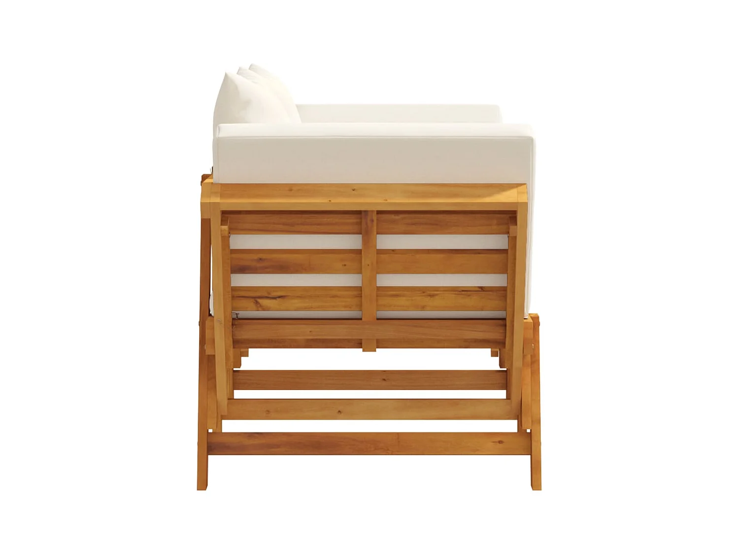 Panca da giardino con cuscini 2 in 1 in legno massello di acacia