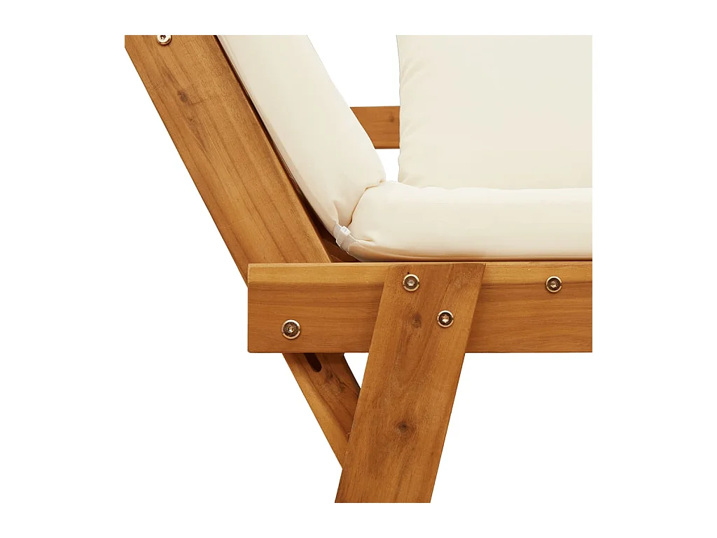Panca da giardino con cuscini 2 in 1 in legno massello di acacia
