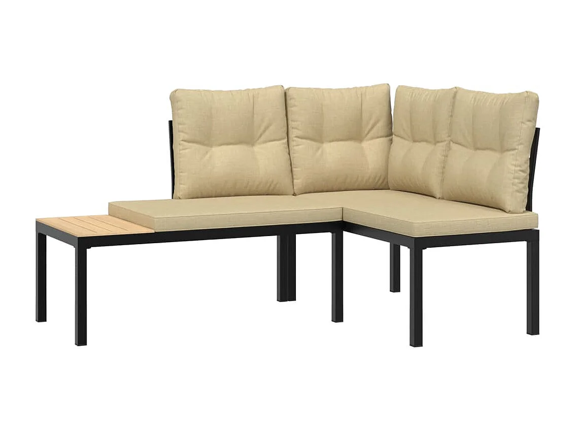 Bancs de jardin avec coussins lot de 2 acier enduit de poudre