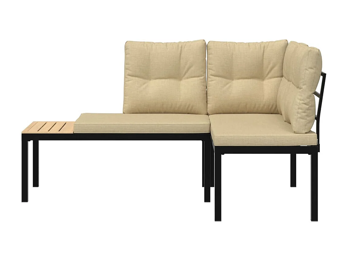 Bancs de jardin avec coussins lot de 2 acier enduit de poudre