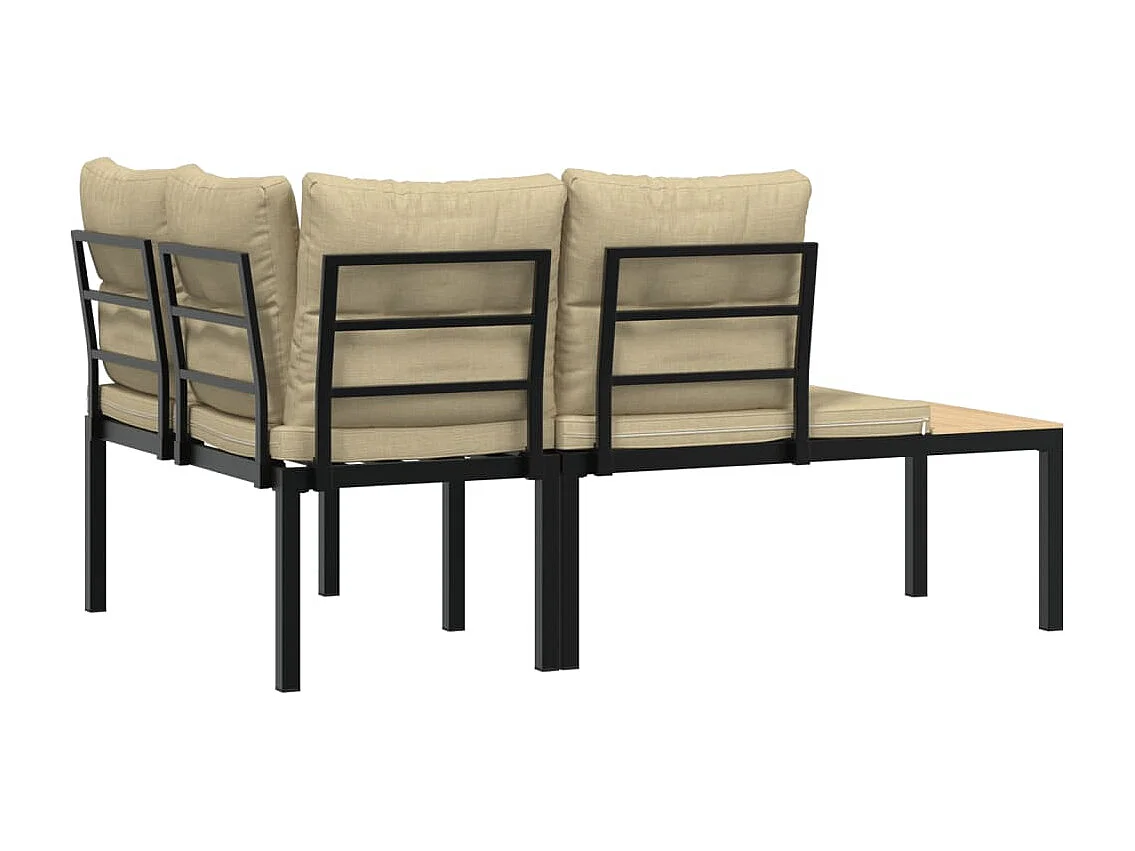 Bancs de jardin avec coussins lot de 2 acier enduit de poudre