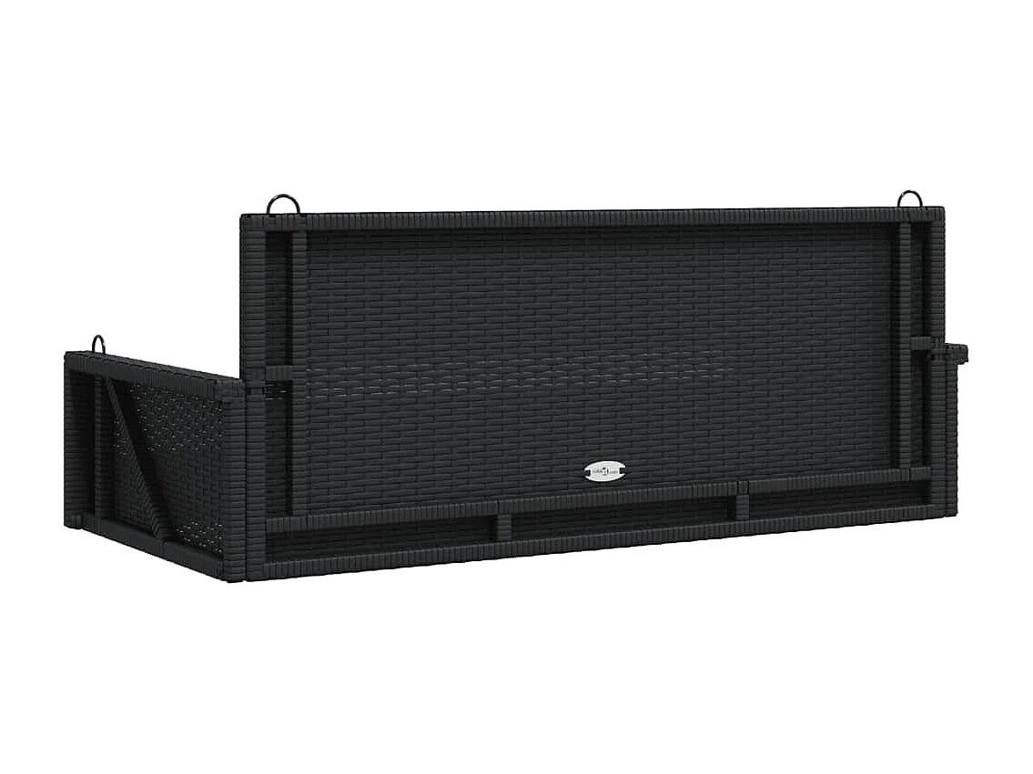 Dondolo nero 119x56x48 cm in resina intrecciata