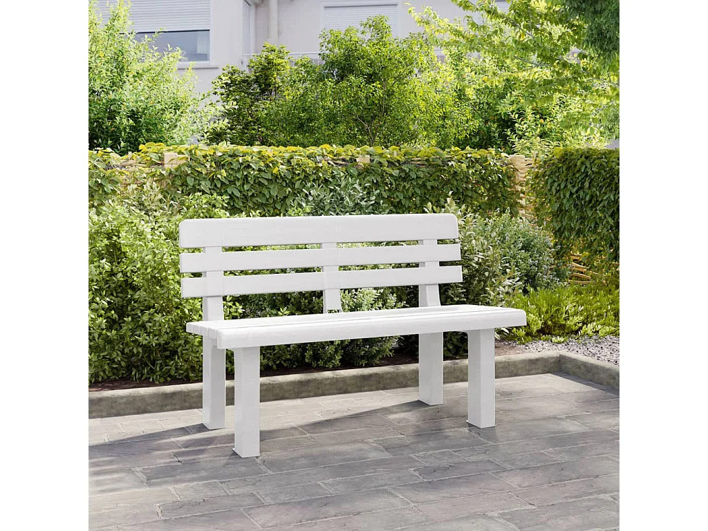 Banco de jardim branco 110x52x71 cm polipropileno