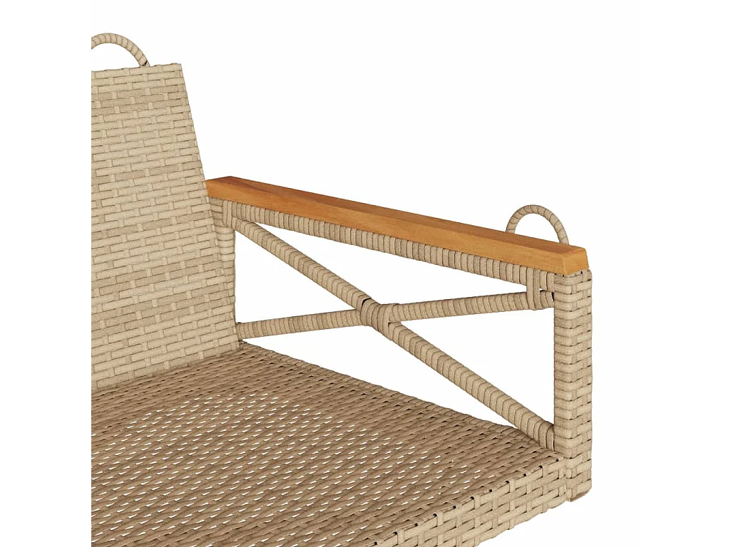 Altalena beige 109x62x40 cm in resina intrecciata